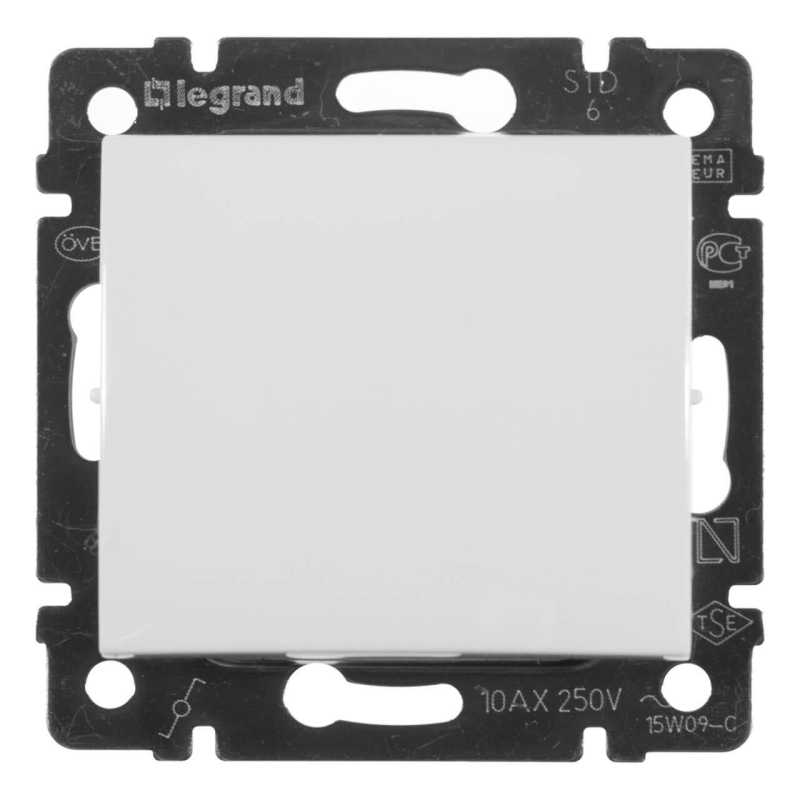 Переключатель одноклавишный проходной Legrand Valena 10A 250V белый 774406