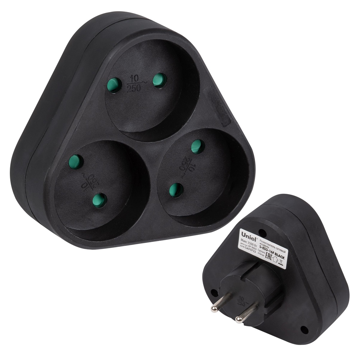 Сетевой разветвитель Uniel S-ES3-16F BLACK UL-00011238
