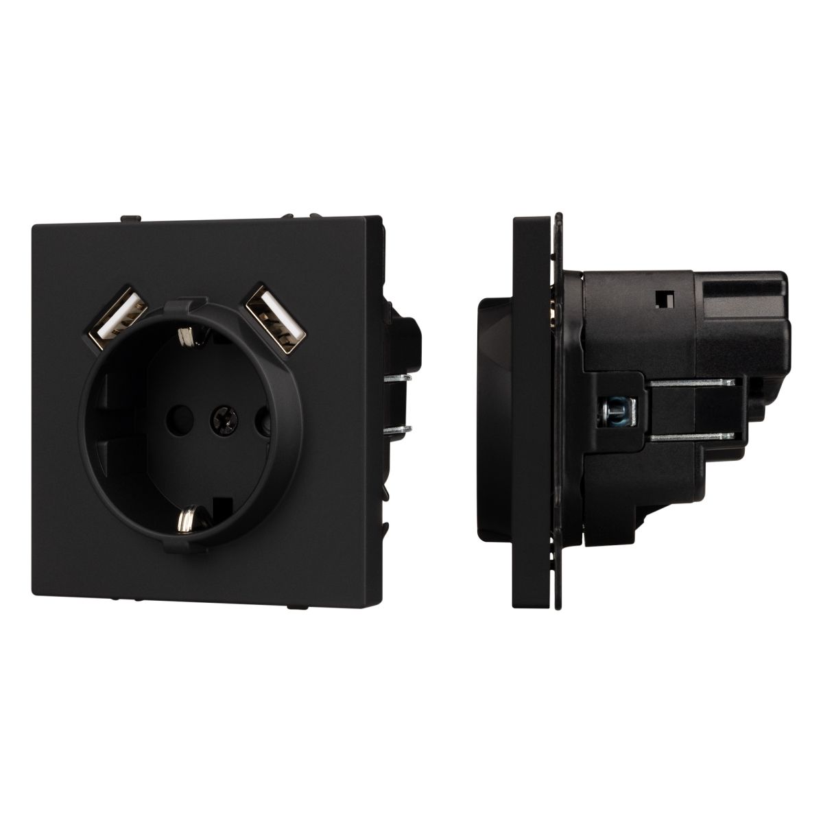 Механизм розетки с USB зарядкой Arlight SCT-NOBE-MUAA-SFPL-BK (230V, 16A) 054289