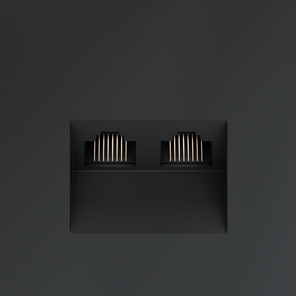 Розетка компьютерная двойная Voltum S70 VLS060207 (графит)