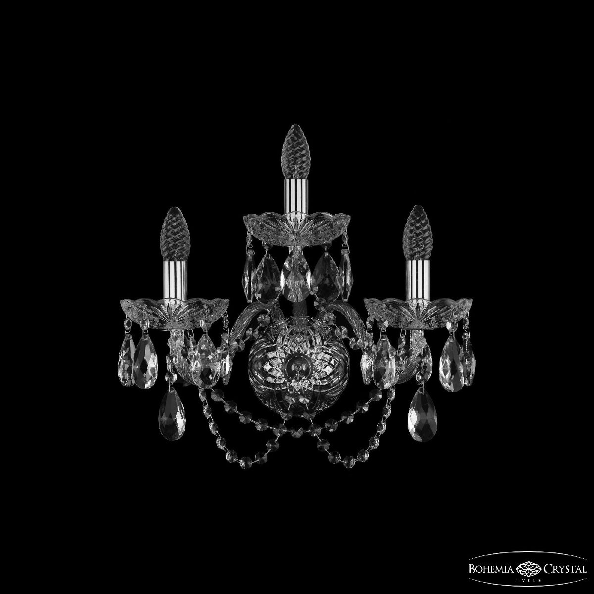 Бра Bohemia Ivele Crystal 1402B/2+1/160/XL Ni Бра Bohemia Ivele Crystal 1402B/2+1/160/XL Ni