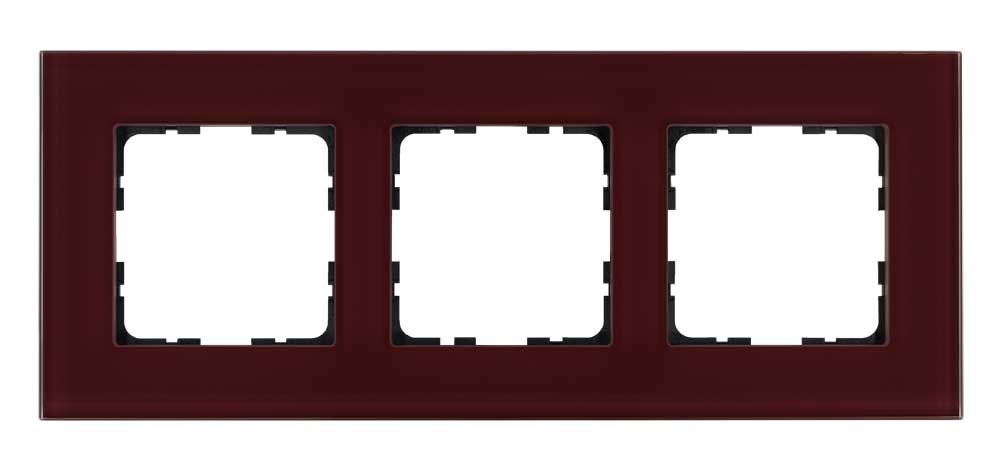 Рамка 3-постовая стекло цвет Гранатовый Jasmart G1003GH