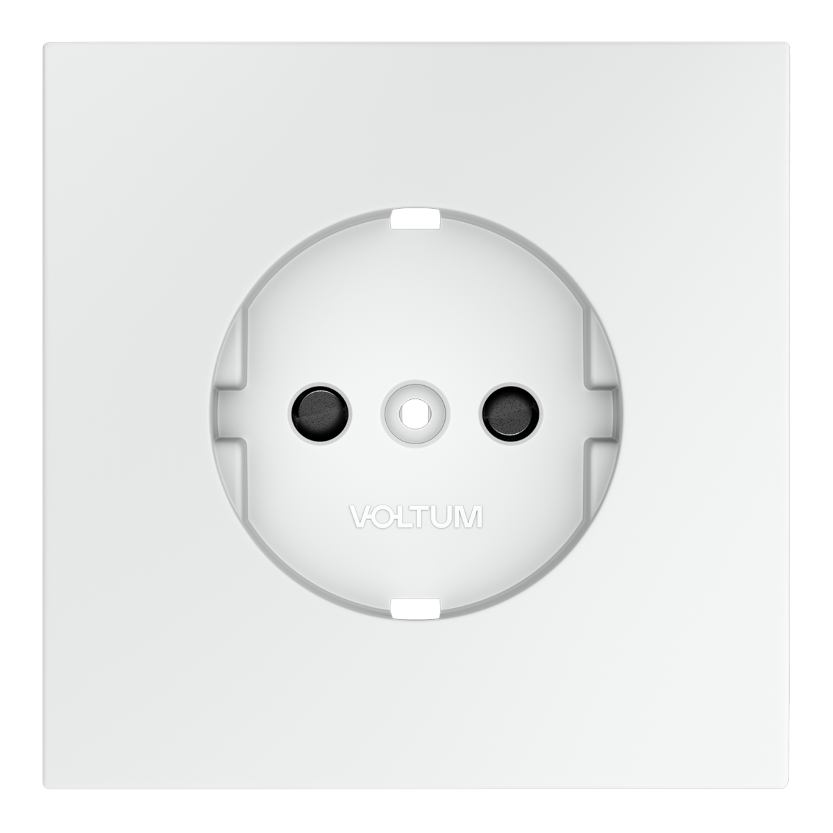 Накладка для розетки с заземлением и защитными шторками Voltum S70 (белый матовый) VLS000702