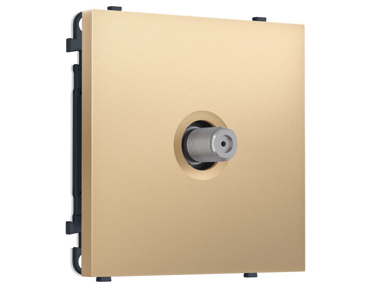 Комплект механизма TV розетки SAT SIGMA Золото Мягкое касание 5-2400MHz 3.5dB QUANT PRO Ambrella Volt MS893050 (SP8930, PR215)