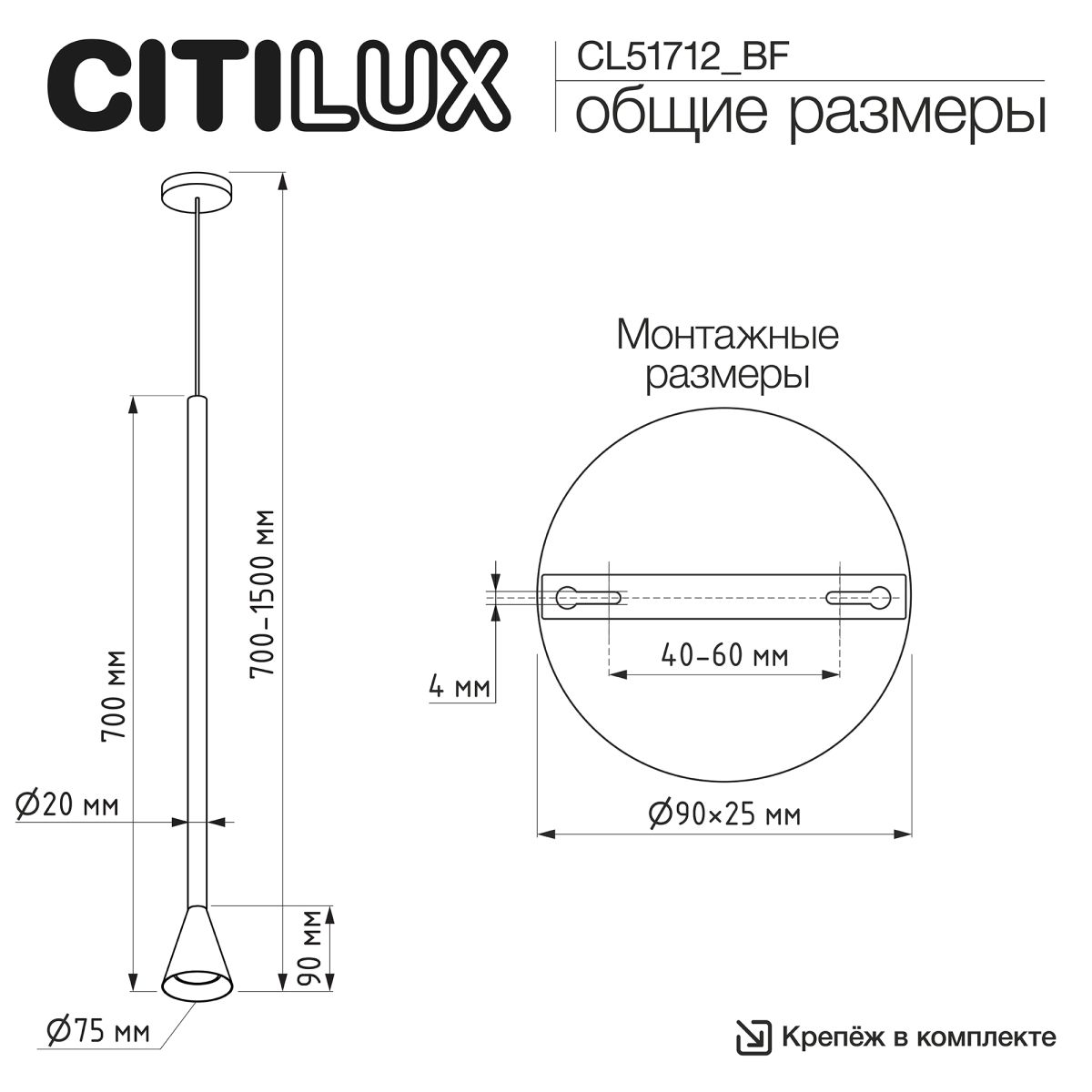Подвесной светильник Citilux Duza CL51712_BF