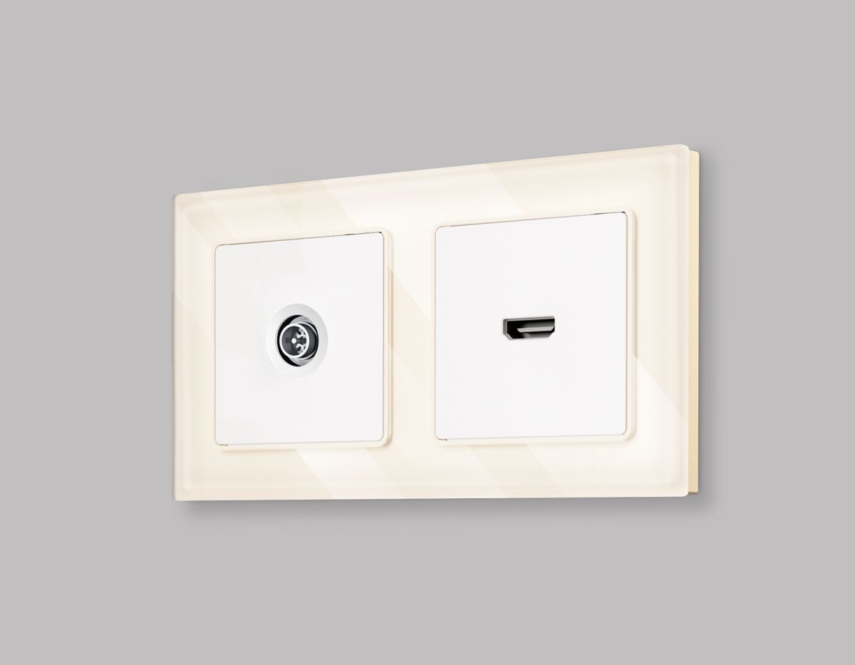 Комплект механизма TV розетки оконечной экранированной 5-1000MHz 3dB Alfa Белый матовый Quant Ambrella Volt MA133005 (AP1330, VM199)