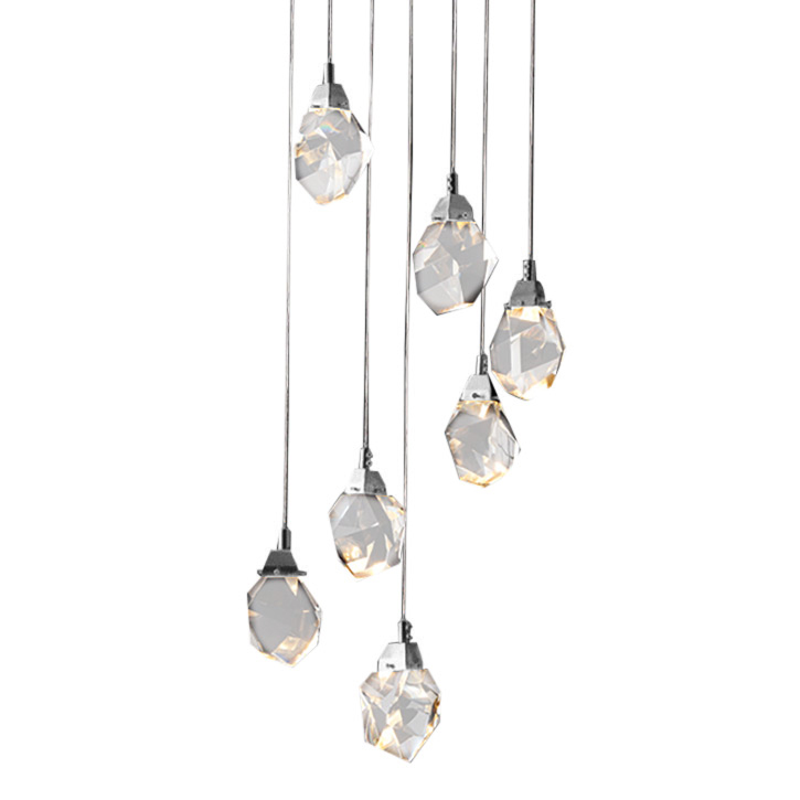 Подвесной светильник Delight Collection Crystal rock MD-020B-7 chrome Подвесной светильник Delight Collection Crystal rock MD-020B-7 chrome
