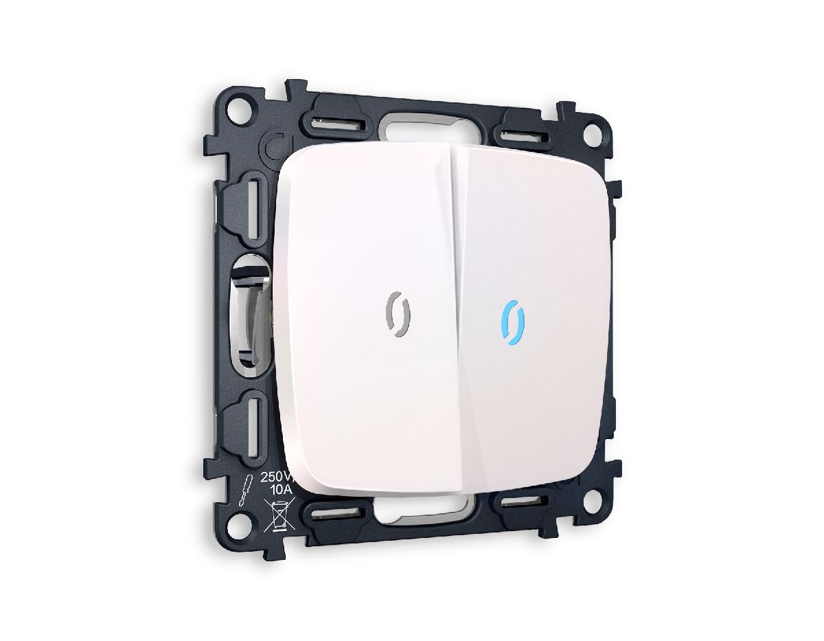 Комплект механизма 2-кл выключателя с подсветкой Ambrella Volt Omega MO204020