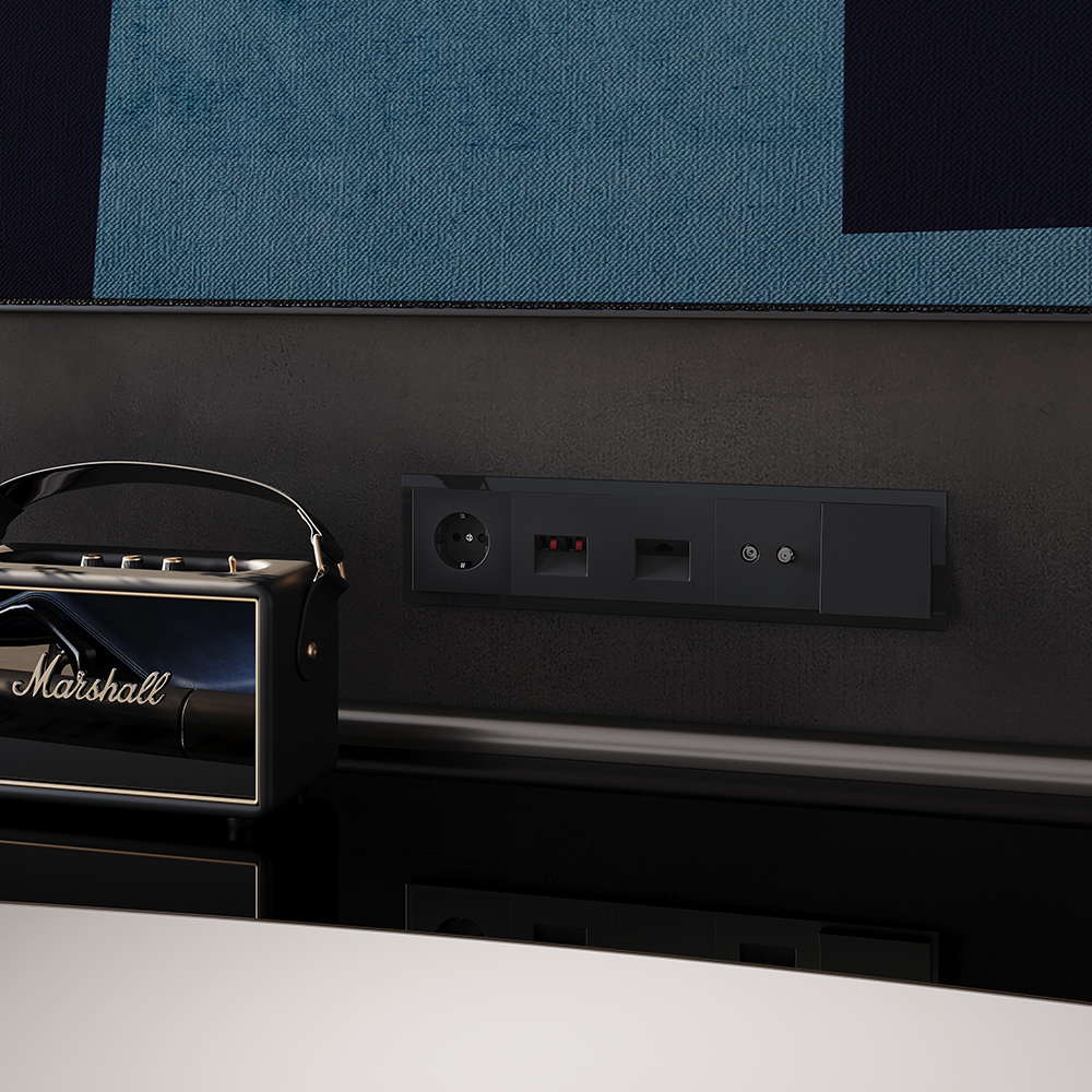 Рамка на 5 постов Voltum S70 VLS110508 (черный,стекло)