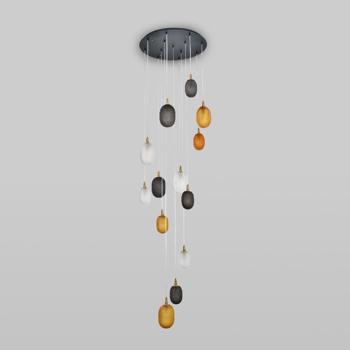 Каскадная люстра Eurosvet Pineapple 50266 дымчатый/прозрачный/янтарный a066528