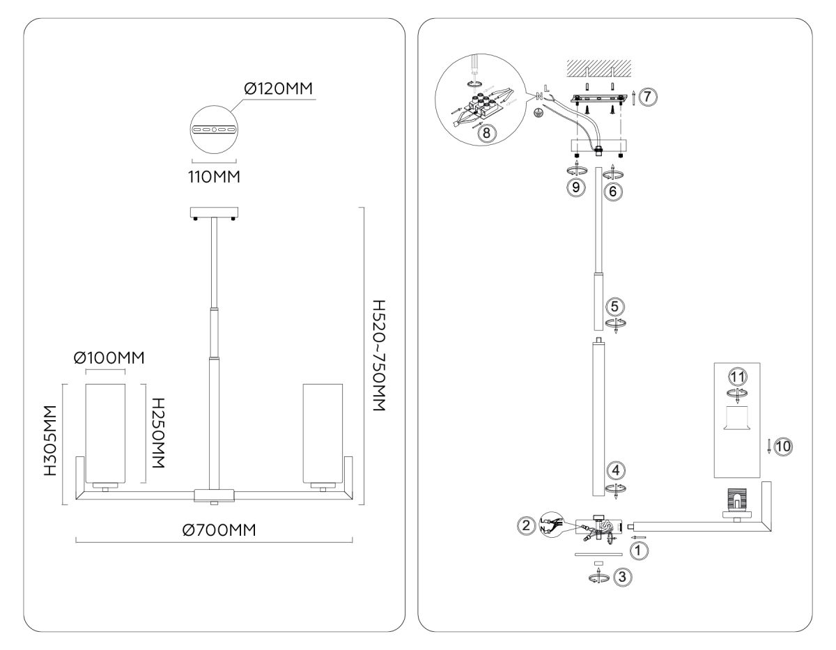 Люстра на штанге Ambrella Light High Light Modern LH56058