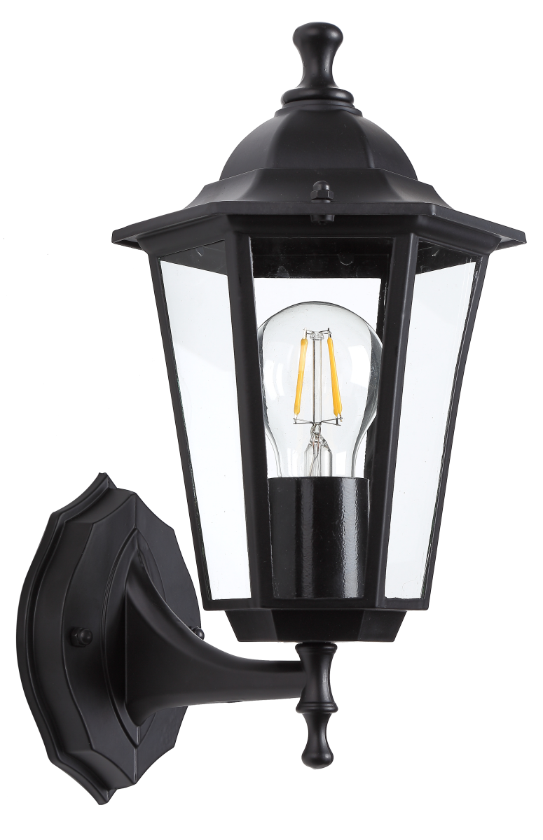 Уличный настенный светильник ЭРА Веледа GBW-104-BL-0360 230В Е27 IP54 чёрный вверх Б0071476