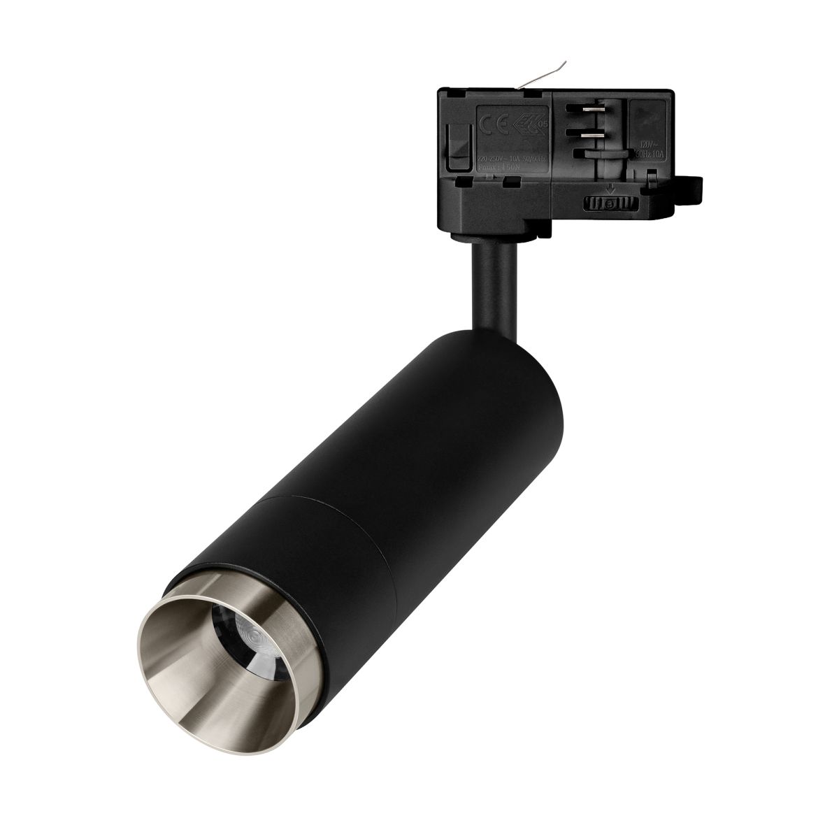 Трековый трехфазный светильник Arlight LGD-GESTIA-TRACK-4TR-R51-10W Day4000 (BK-NI, 25-50 deg, 230V) (IP20 Металл) 059384