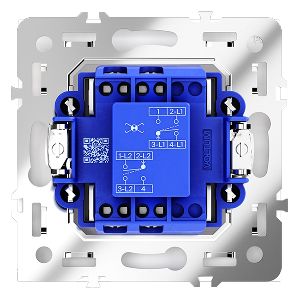 Перекрестный переключатель одноклавишный Voltum S70 VLS010501 (белый глянцевый)