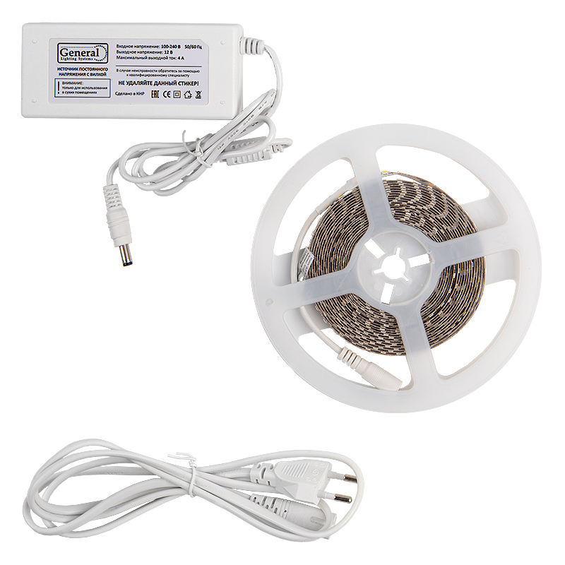 Светодиодная лента (комплект) General GLS-2835-120-9.6-12-IP20-PRO-3-5-KIT 501022 Светодиодная лента (комплект) General GLS-2835-120-9.6-12-IP20-PRO-3-5-KIT 501022