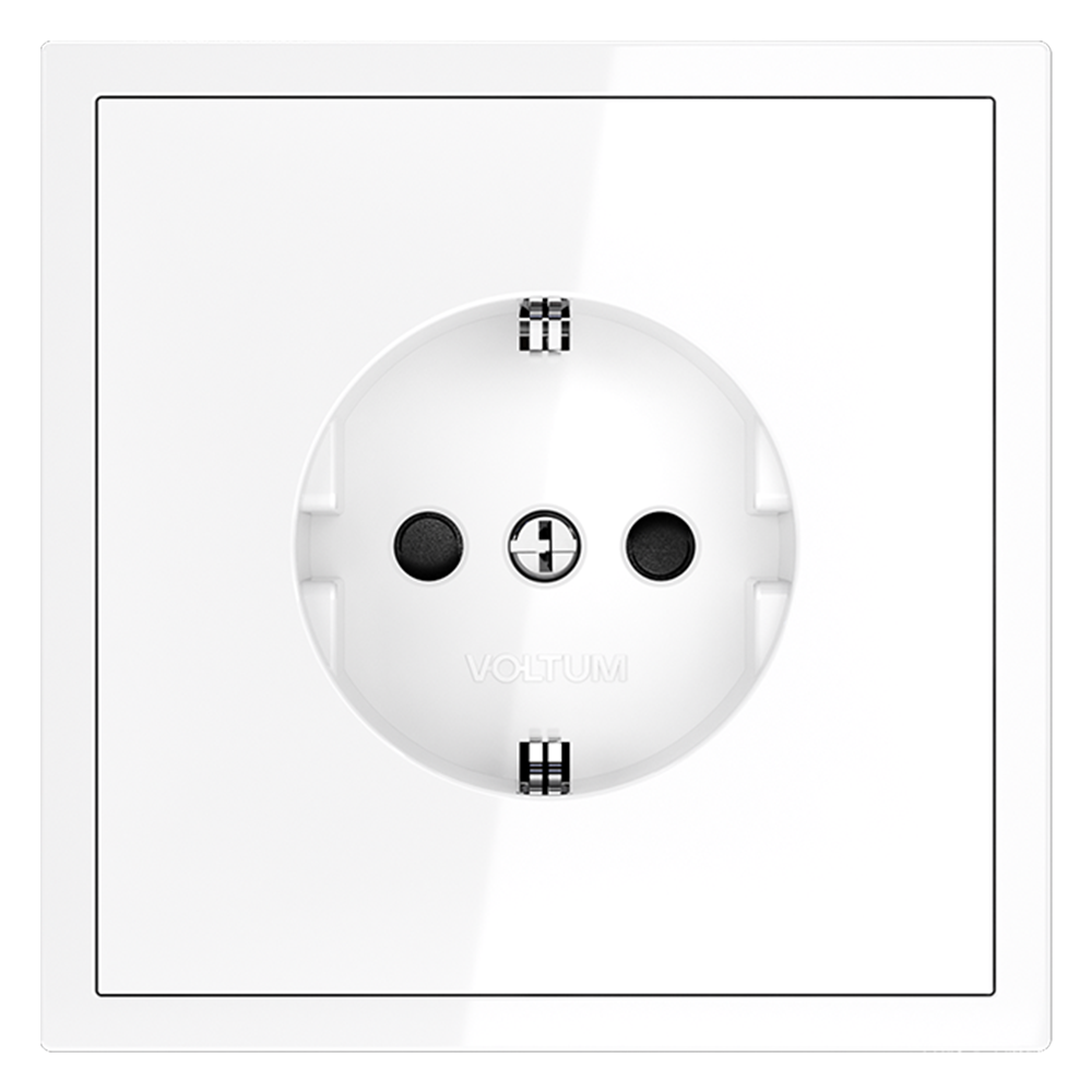 Розетка со шторками Voltum S70 VLS040201 (белый глянцевый)