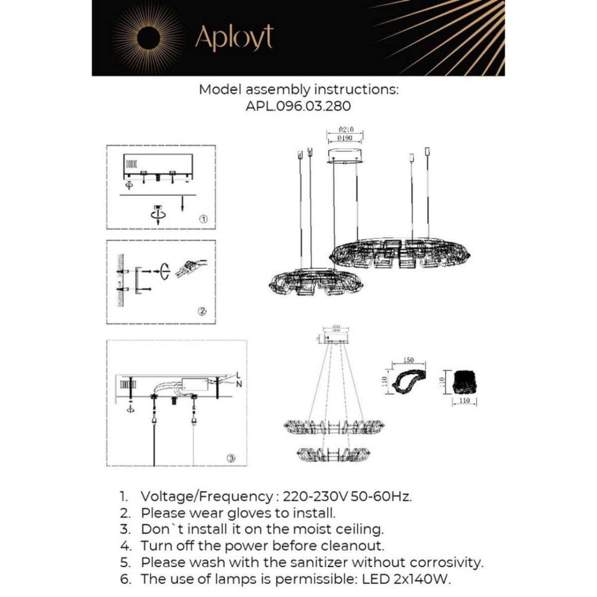 Подвесная люстра Aployt Irena APL.096.03.280