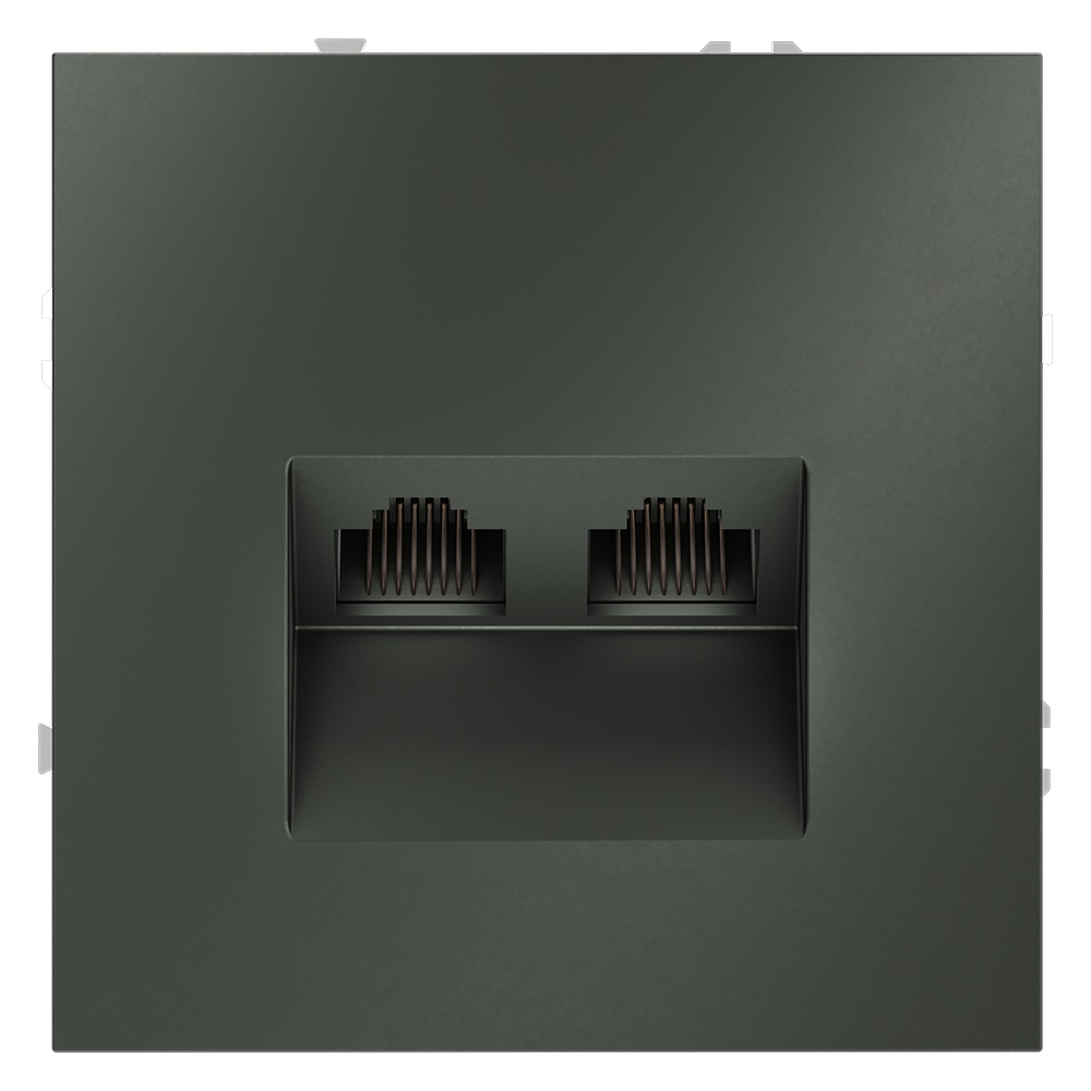 Розетка компьютерная двойная Voltum S70 VLS060206 (титан)