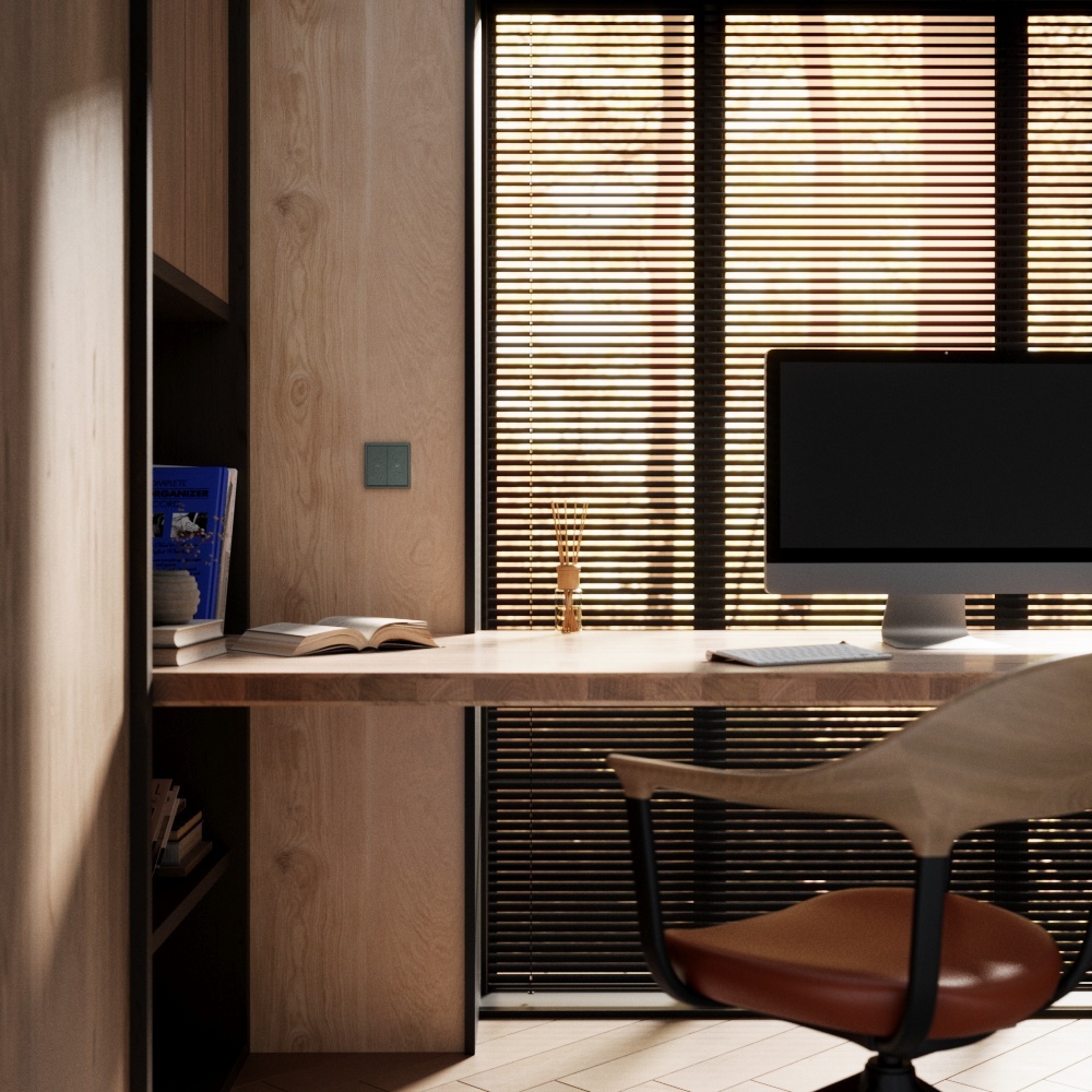 Выключатель встраиваемый Voltum S70 для жалюзи 10А, (титан) VLS020706