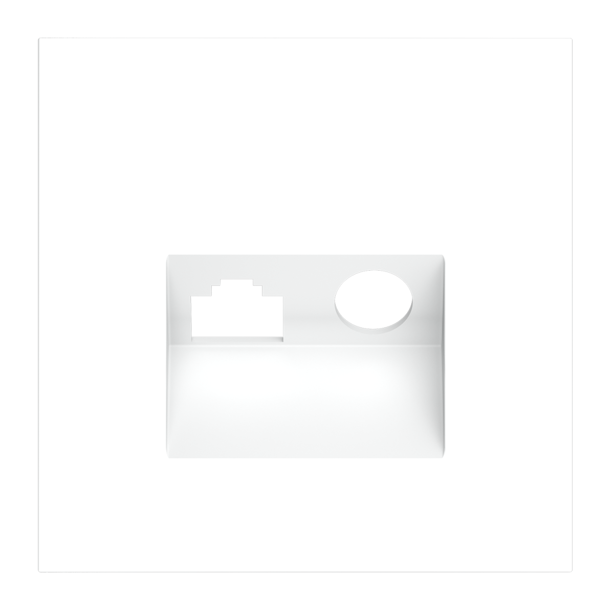 Накладка для розетки TV+RJ45 кат. 6 Voltum S70 (белый матовый) VLS002702