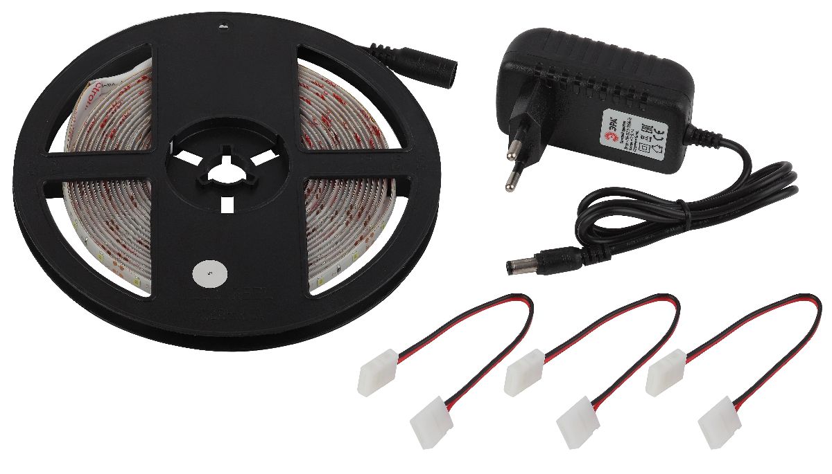 Комплект светодиодной ленты Эра 12В 2835 4,8Вт/м 6500K 5м IP65 2835kit-4,8-60-12-IP65-6500-5m Б0043063 Комплект светодиодной ленты Эра 12В 2835 4,8Вт/м 6500K 5м IP65 2835kit-4,8-60-12-IP65-6500-5m Б0043063