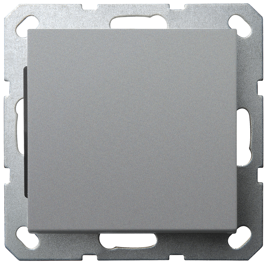 Выключатель перекрестный Jasmart одноклавишный в комплекте с накладкой 10A 250V цвет алюминий G3013S