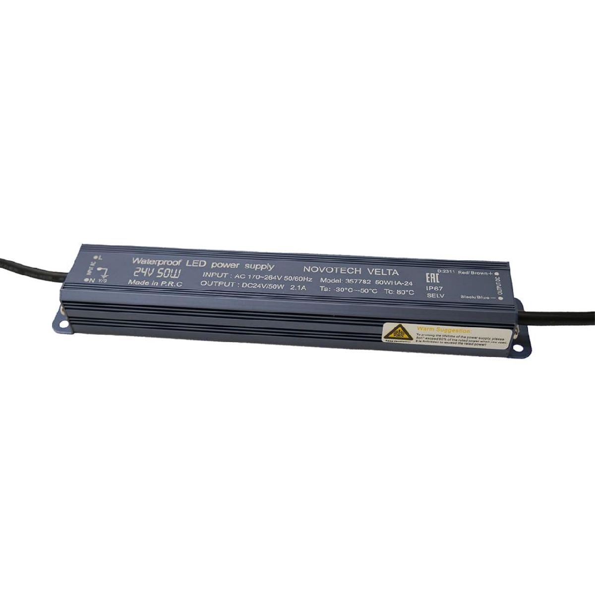 Блок питания Novotech Velta 50Вт DC24 IP67 2.5A 357782 Блок питания Novotech Velta 50Вт DC24 IP67 2.5A 357782