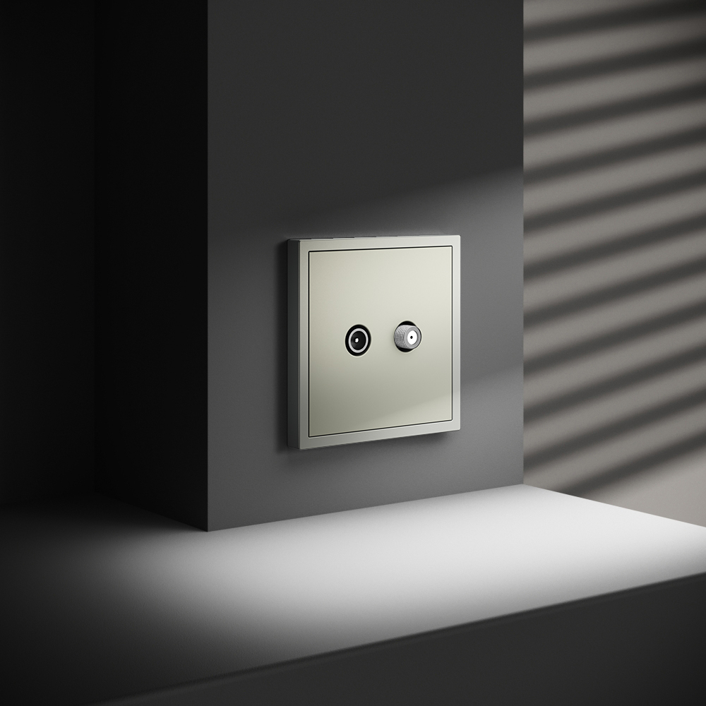 Розетка телевизионная Voltum S70 VLS060405 (сталь)