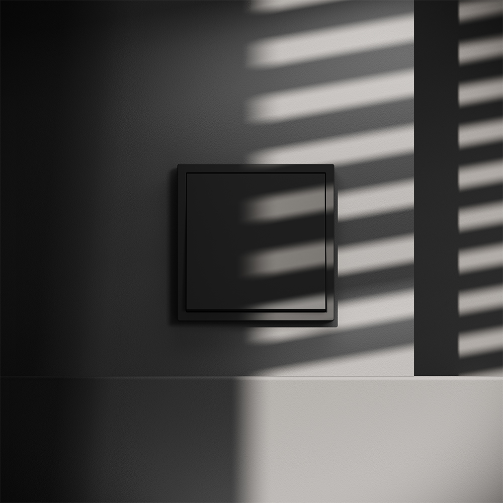 Выключатель одноклавишный Voltum S70 VLS010108 (черный матовый)