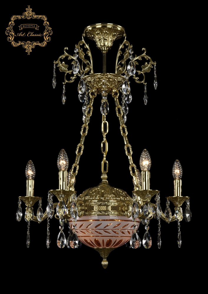 Подвесная люстра Art Classic 31.51.6.CK125SP.250SP.G.Sp.Amber.White.1D