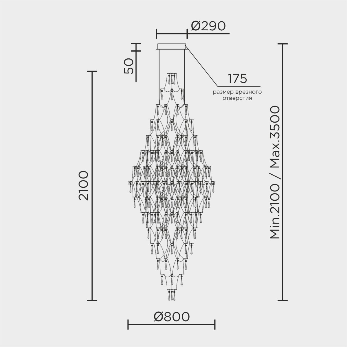 Подвесная люстра Modelux premium ML.7826.800P CR