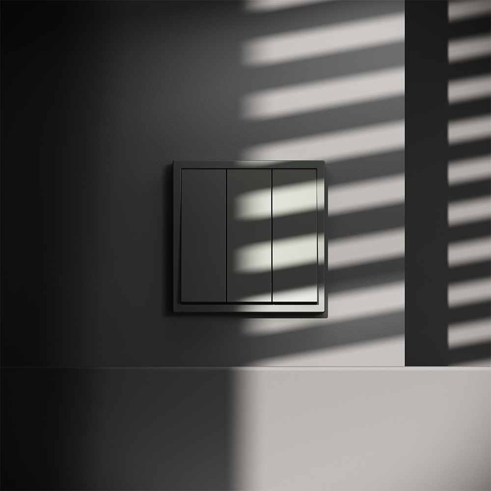 Выключатель трехклавишный Voltum S70 VLS030106 (титан)