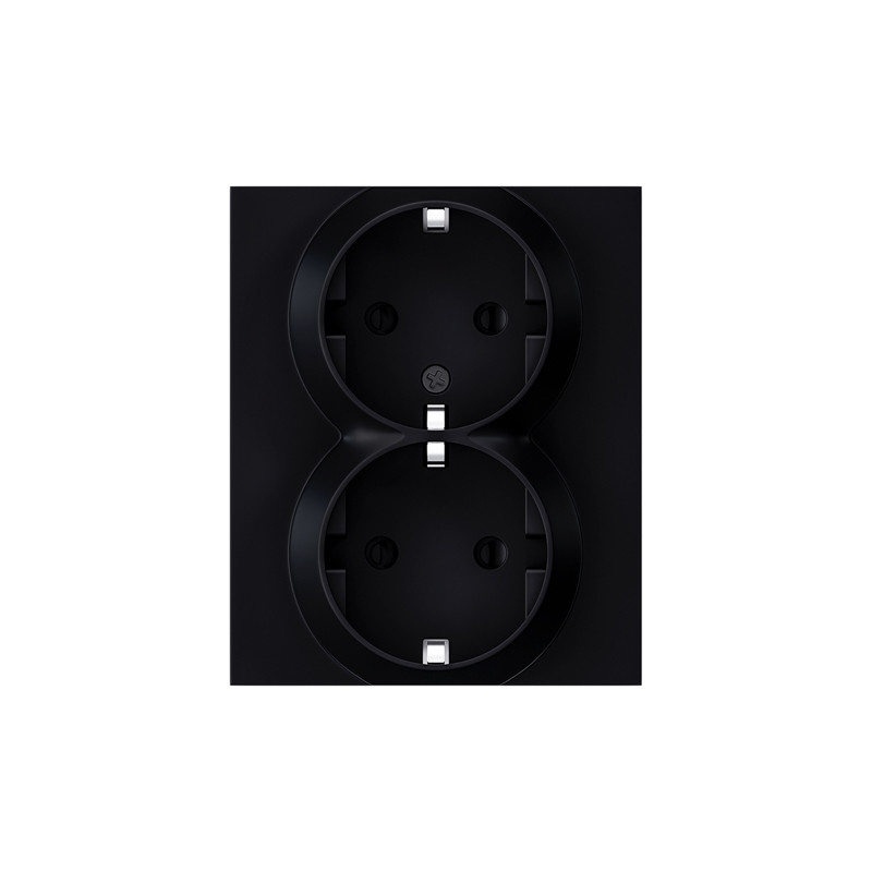 Розетка SETE 2-ая с/з с/у, со шторками 16А антрацит IP20/IP44 KRANZ KR-79-0703-4