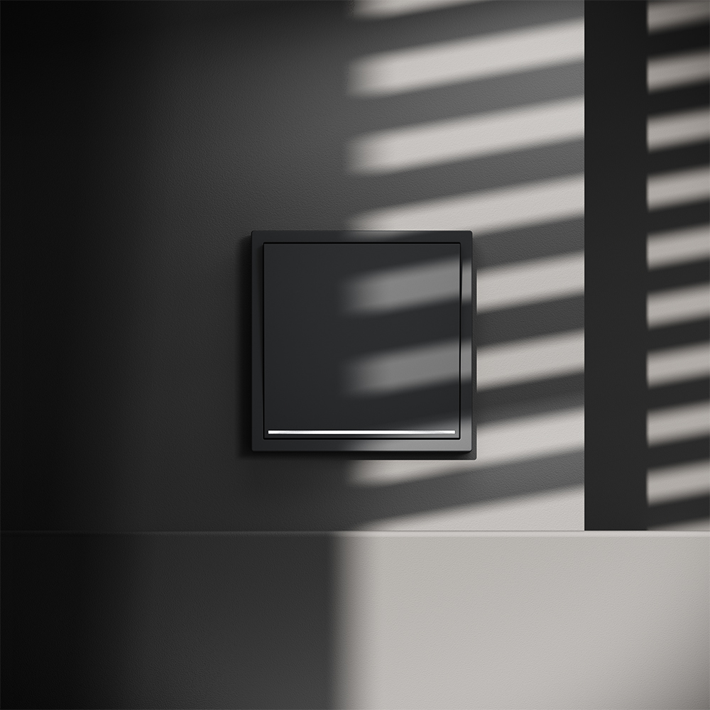 Проходной переключатель одноклавишный с подсветкой Voltum S70 VLS010407 (графит)