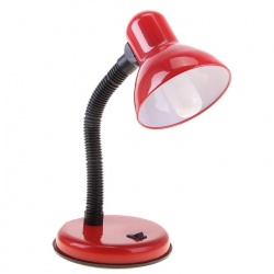 Настольная лампа на прищепке с кнопкой, E27, 220V, красная