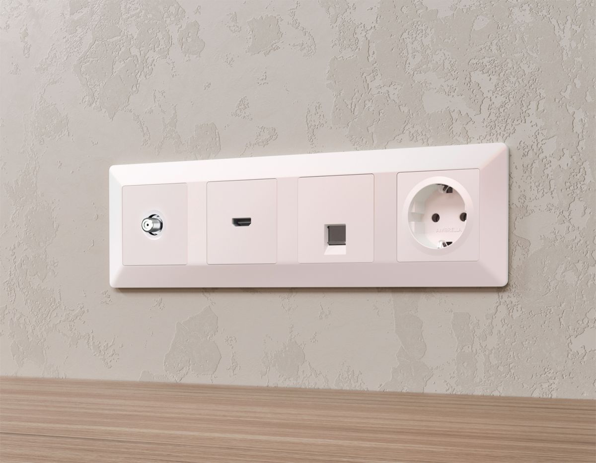 Комплект механизма TV розетки SAT 5-2400MHz 3.5dB Alfa Жемчуг Quant Ambrella Volt MA213050 (AP2130, VM215)