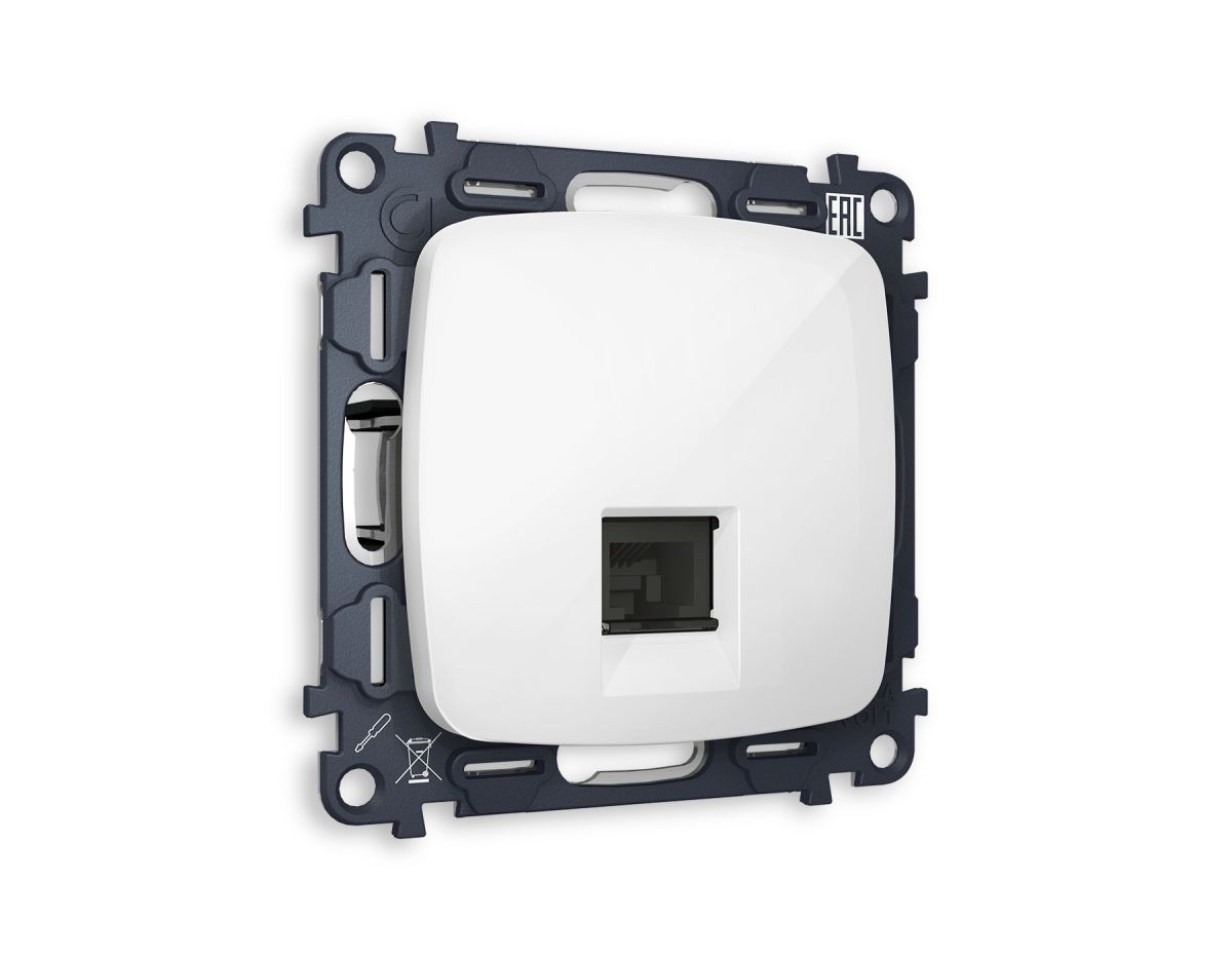 Комплект механизма телефонной розетки RJ-11(4P4C) Ambrella Volt Omega (OP1120, VM190) MO112030