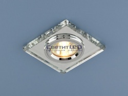 Точечный светильник (Спот) MR16 G5.3, зеркальный/серебро, квадратный, стекло., 8170 MR16 SL