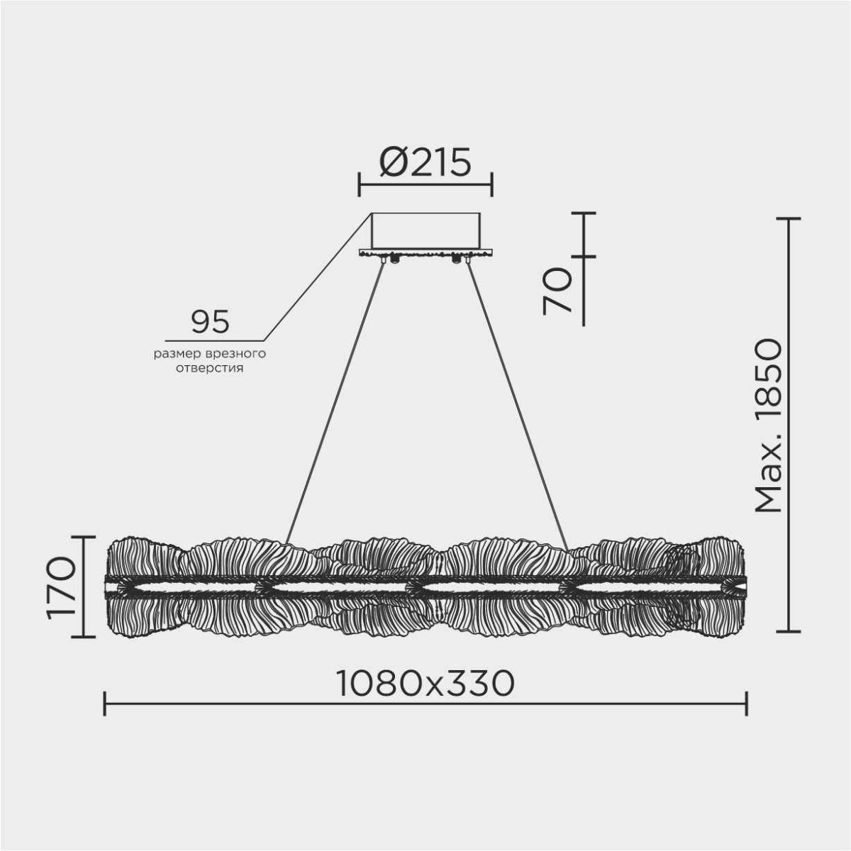 Подвесная люстра Modelux ML.6068.1080 CP