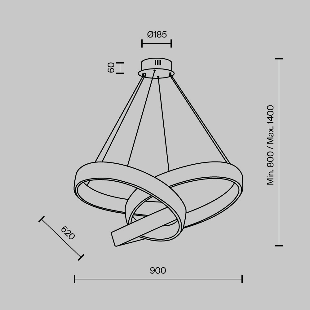 Подвесная люстра Modestyle MS.9030.900 BS Подвесная люстра Modestyle MS.9030.900 BS