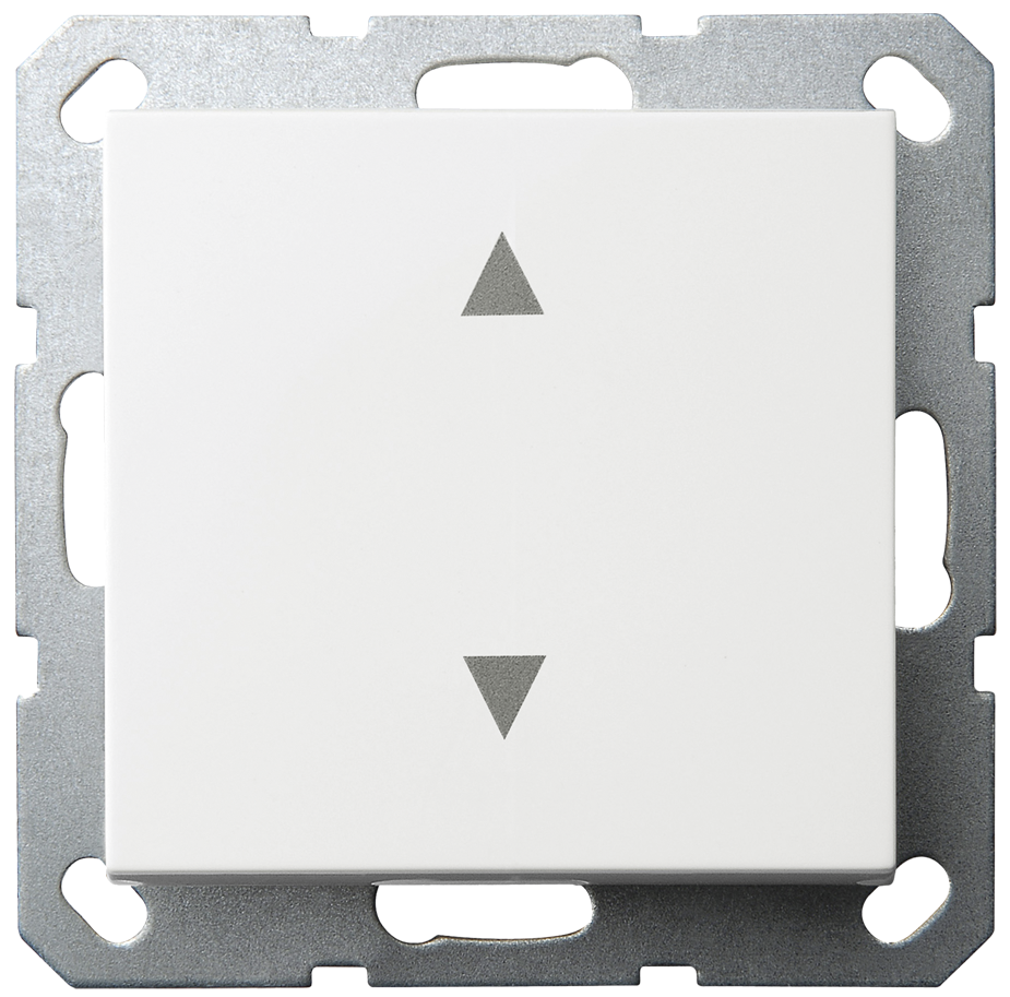 Выключатель одноклавишный Jasmart для жалюзи/штор в комплекте с накладкой 10A 250V белый глянцевый G3018W