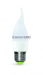 Лампа LED E27(свеча на ветру), 7W, 220V, теплый 2700К, 560Lm
