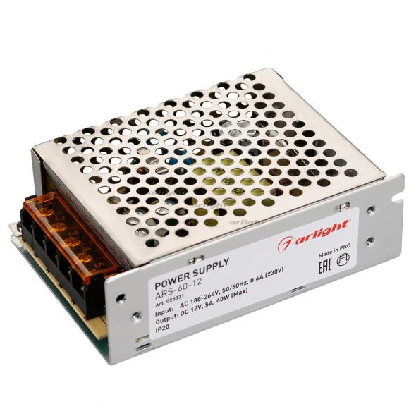 Блок питания Arlight ARS-60-12 (12V, 5A, 60W) 025331 Блок питания Arlight ARS-60-12 (12V, 5A, 60W) 025331