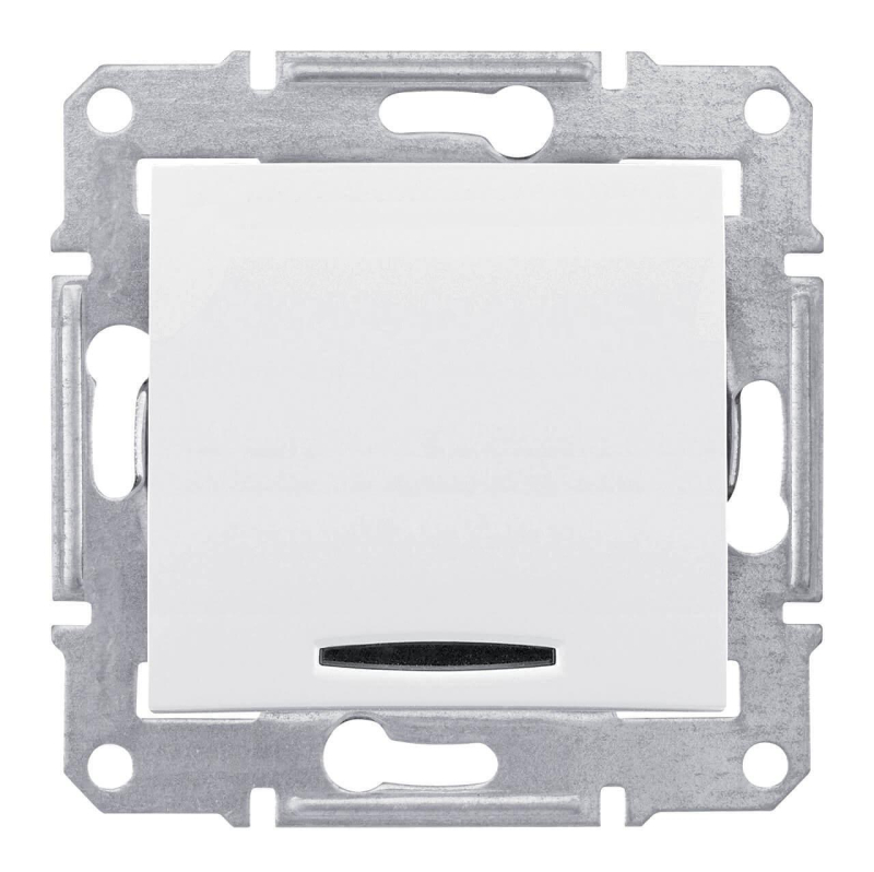 Переключатель одноклавишный с красной подсветкой Schneider Electric Sedna 10A 250V SDN0401121