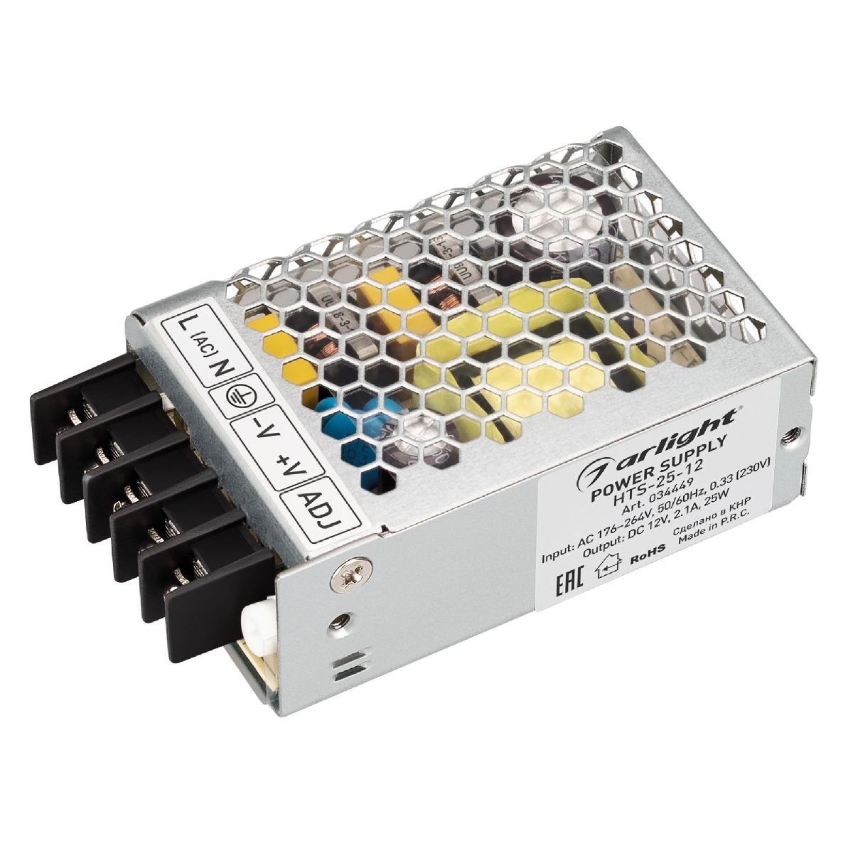 Блок питания Arlight HTS-25-12 (12V, 2.1A, 25W, IP20) 034449 Блок питания Arlight HTS-25-12 (12V, 2.1A, 25W, IP20) 034449