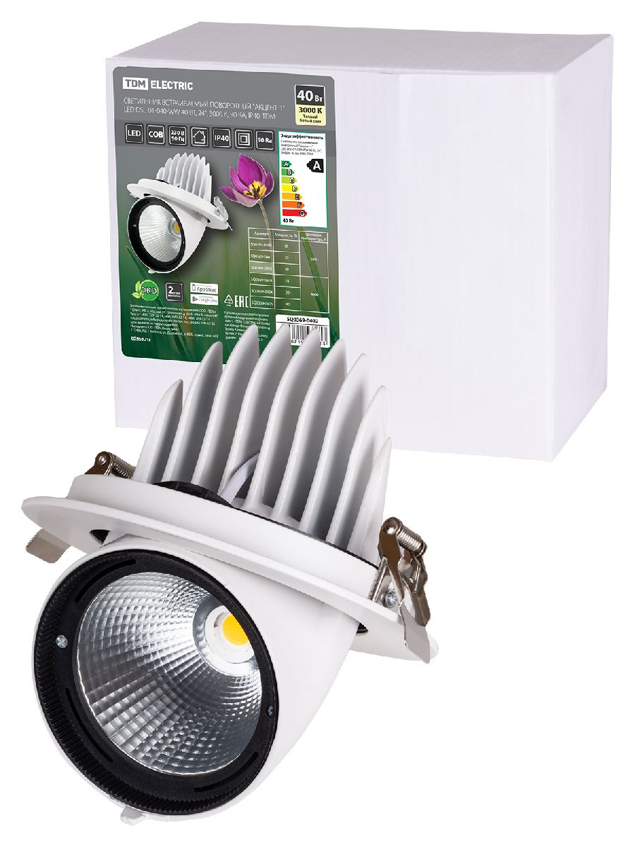 Встраиваемый светодиодный светильник TDM Electric Акцент-1DSL-01-040-WW SQ0369-0402 Встраиваемый светодиодный светильник TDM Electric Акцент-1DSL-01-040-WW SQ0369-0402