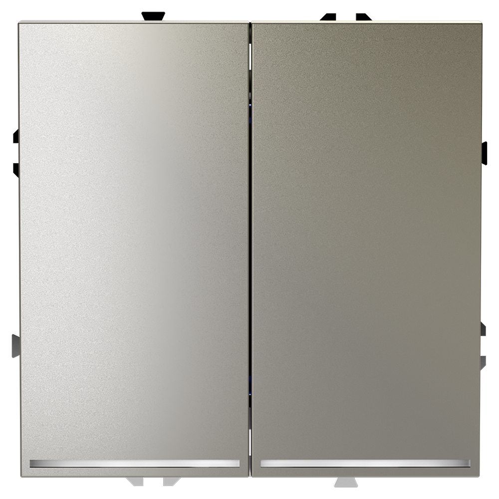 Выключатель двухклавишный с подсветкой Voltum S70 VLS020204