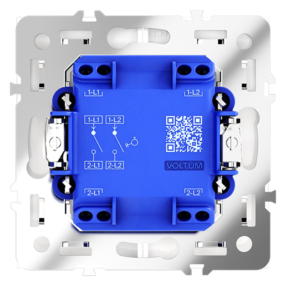 Выключатель с самовозвратом двухклавишный Voltum S70 VLS020601 (белый глянцевый)