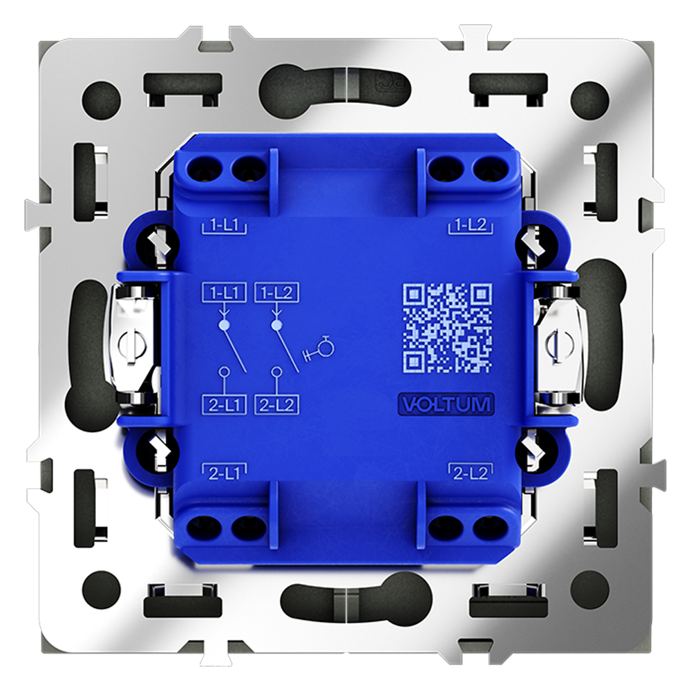 Выключатель с самовозвратом двухклавишный Voltum S70 VLS020608 (черный матовый)