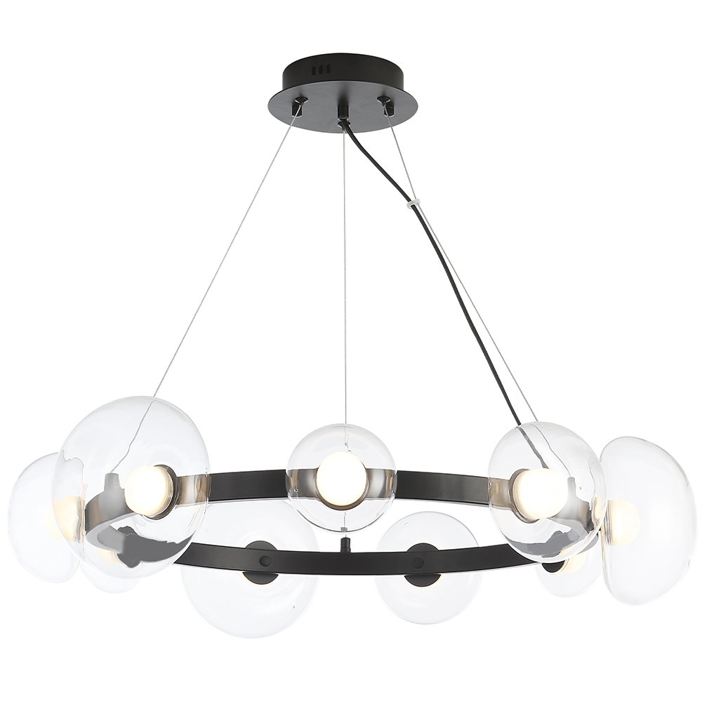 Подвесная люстра Crystal Lux BOSQUE SP9 BLACK/TRANSPARENT Подвесная люстра Crystal Lux BOSQUE SP9 BLACK/TRANSPARENT